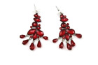 New Red Chandelier Earrings Dangle Simulated Gemstones