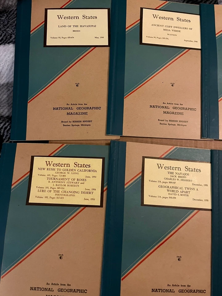 Vintage National Geographic Western States Bound Articles W/Case 18 Booklets Foto 3 de 4