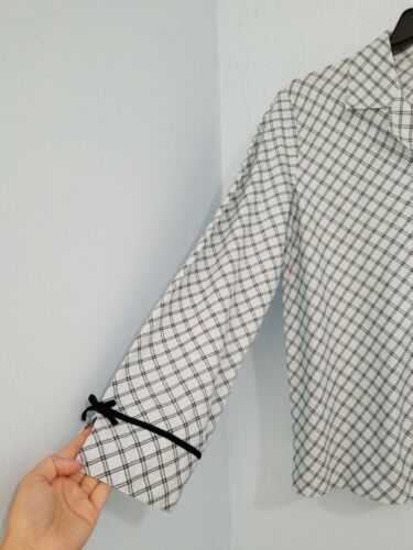 ALFANI INTIMATES Women's Pajama Top Shirt Button Down Long Sleeve Plaid.Size M - Picture 2 of 12