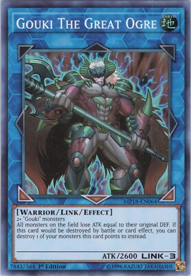 2018 yugioh cards Gouki The Great Ogre NM MP18 1st 2018 Mega-Tins Mega Pack Yugioh