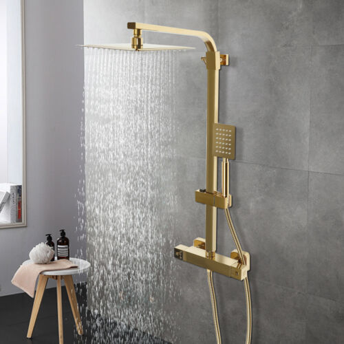 Gold Duschset Duschsystem mit Thermostat 304 Edelstahl Wand-Montage Duscharmatur - Bild 4 von 17