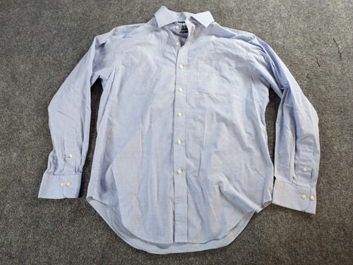 Lauren Ralph Lauren Shirt Mens M Check Blue 16 34/35 Long Sleeve Button Up - Picture 4 of 9