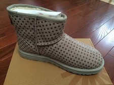 NIB UGG CLASSIC MINI SHINY DOT SUEDE SHEEPSKIN BOOTS