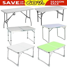 Folding Table Camping Garden Dining Serving Tables BBQ Buffet Carry Case Outdoor