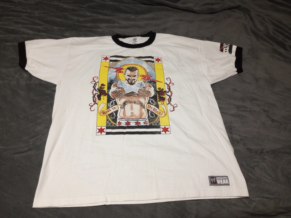 cm punk white t shirt