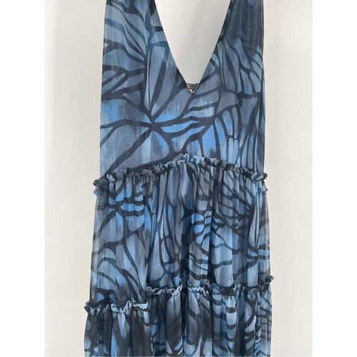 Free People Maxikleid Damen Large Julianna Blau Blumen Ärmellos Lang Neu - Bild 11 von 12