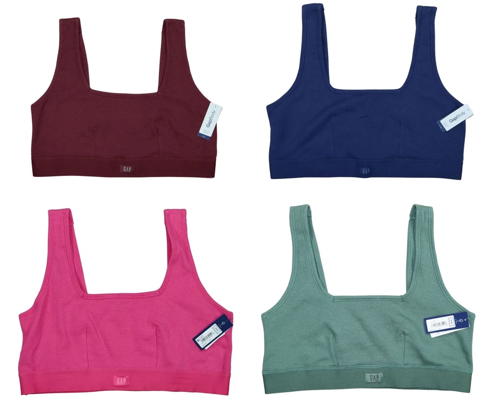 Gap Body Cotton Ribbed Stretch Pullover Tagless Comfort Women's Bralette NWT