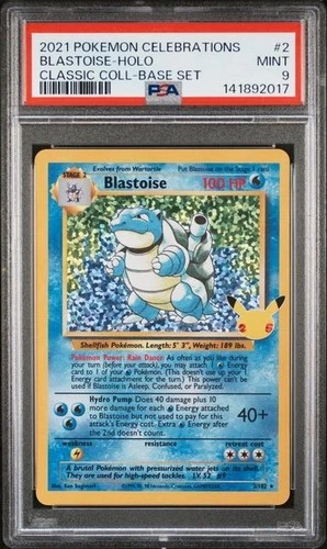 PSA 9 BLASTOISE 2 CELEBRATIONS CLASSIC COLLECTION HOLO MINT BM