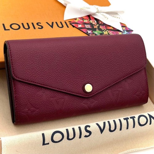 Louis Vuitton Portefeuille Sarah Long Wallet Empreinte Wine Red Pre-owned From J