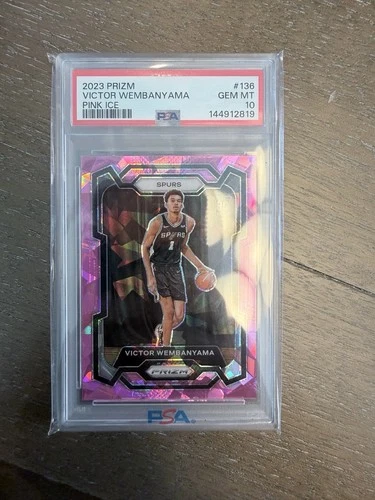 2023-24 Panini Prizm Victor Wembanyama RC Prizm Pink Ice #136 Spurs PSA 10