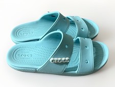 Crocs Classic Sandal - Pure Water Blue - Two-Strap Slides Slides M5/W7 w/ Charms