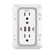 JcBlaon Outlet Extender Surge Protector - 6 Outlet Splitter with 4 USB Ports 2