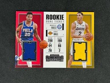 2017-18 Contenders Rookie Ticket Dual Swatches Markelle Fultz Lonzo Ball 0za4