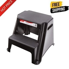 Lightweight Portable Plastic Step Stool with Non-Slip Step Treads 300 Lbs US