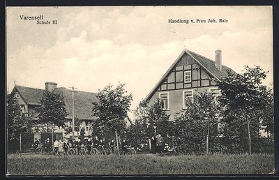 Ansichtskarte Varensell, Handlung von Frau Joh. Bals, Schule III 1954 