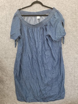 Terra & Sky Womens Dress Size 1X Blue Cottagecore Romantic Country