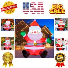 5 FT Christmas Inflatables Santa Claus Outdoor Decorations Blow Up Yard Sitti...