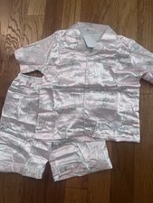 Girls Pajama Set Pink RIBBON BOWS  Shorts Set Size 8