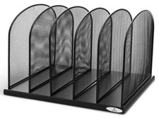 Onyx Desk Organizer, 5 Tiered Vertical Compartments, Office and Classroom Mai...