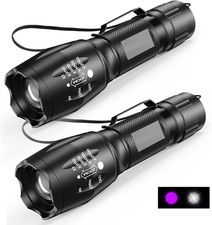 UV Flashlight, Portable Blacklight Flashlight, LED Torch with White and Ultravio
