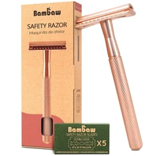 Safety Razor for Women with 5 Double Edge Blades, Double Edge Razor, Single B...