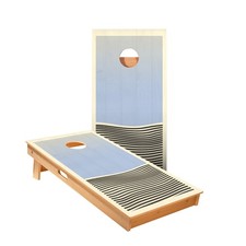 Cornhole Boards Skip's Garage Blue Waves ACA Size Outdoor Lawn Game Set