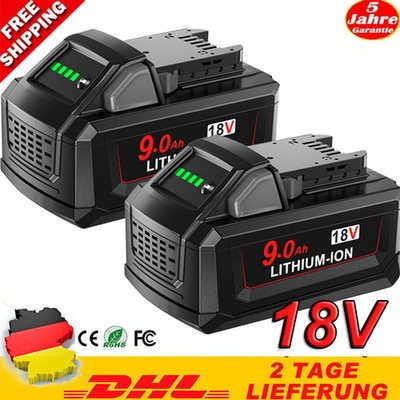 Für Milwaukee M18 8Ah High Output Akku M18B6 18V XC Li-Ion 48-11-1860 Ladegerät
