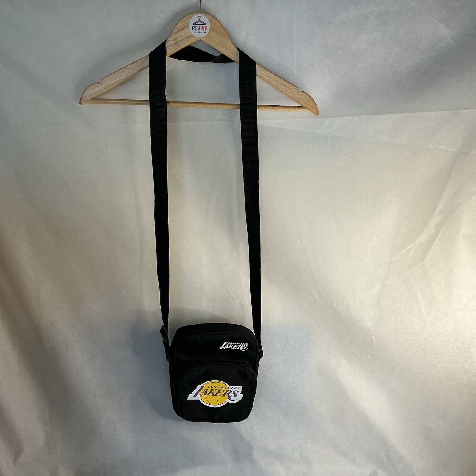 Lakers Small Crossover Cross Body Shoulder Bag Black Mens Unisex Basketball image 3