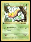 Pokemon Cards Weedle 69/102 1st Edition Base Set Shadowless Common LP *1