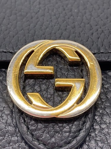 GUCCI Bi-fold Wallet with Interlocking G Pattern, Leather, Black, Solid - Picture 7 of 24