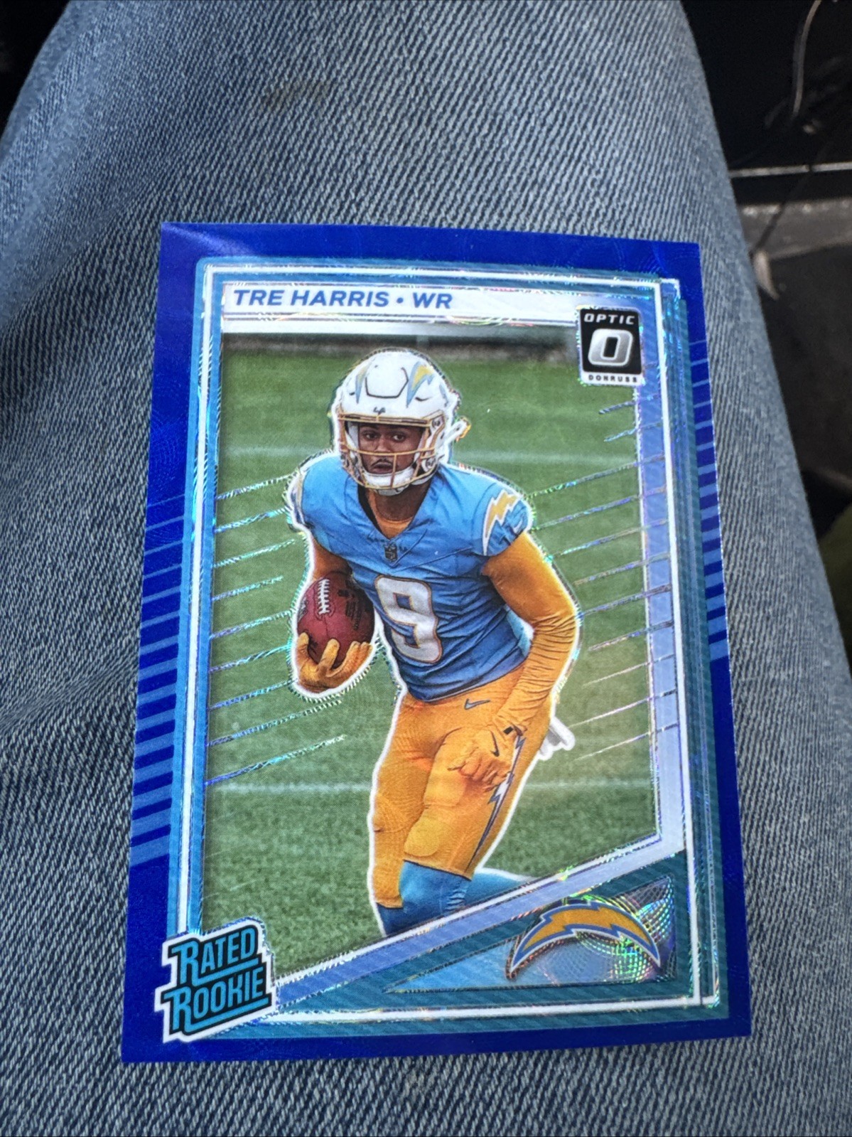 Tre Harris 2025 Donruss Optic Rated Rookies Preview Blue Scope Rookie #329