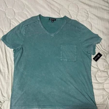 I.N.C. Green Washed V-Neck Shirt