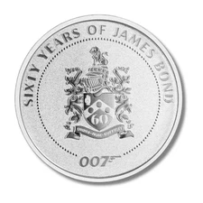 2022 1 oz Tuvalu James Bond Family Crest Silver Coin  60 Years Of Bond 007 ~ BU