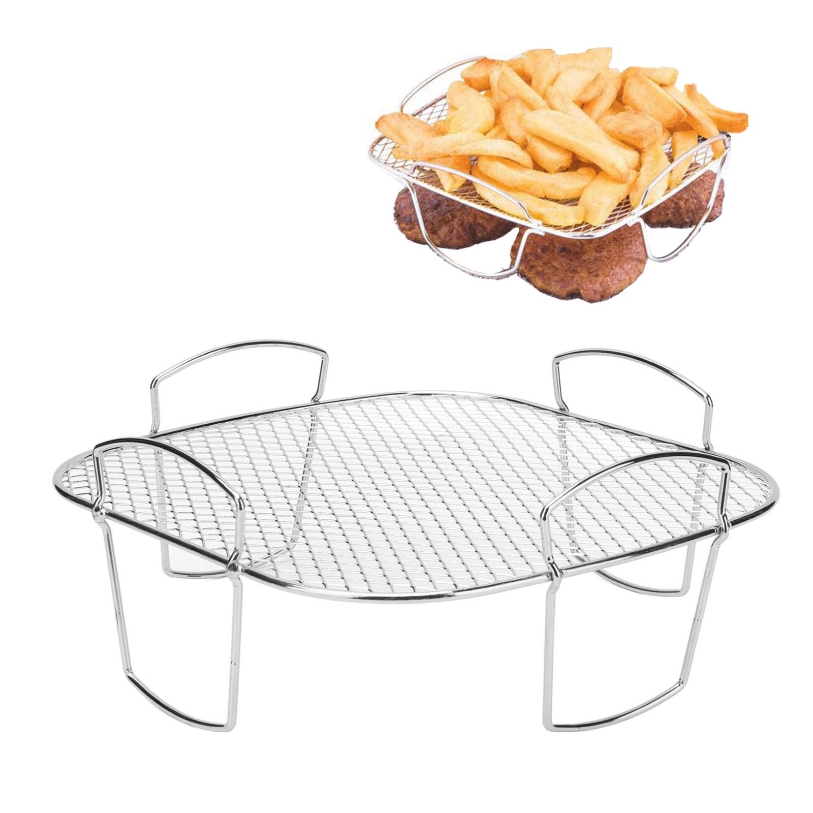 Stainless Steel French Fries Rack Anti Fall Oven Cooling Rack Holder Shelf BAJ