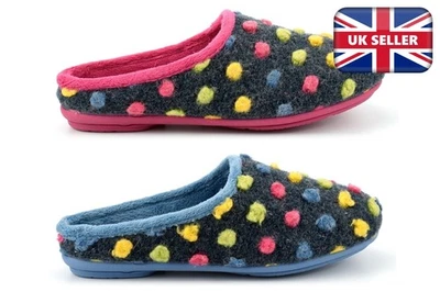 SLEEPERS Womens Mule Slippers Slip On Memory Foam Knitted Womens Slippers Ladies Slippers