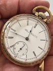 Antique 1920s Open Face Illinois Pocket Watch With Gold Filled Case (Z122)