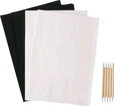 205pc Carbon Tracing Paper White & Black Graphite Transfer Paper With 5 Stylus