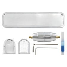 Universal Interior Rear View Mirror - Aluminum Polished, Pivot Ball for Angle