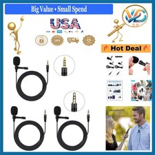 3 Pack Lavalier Microphone Clip on Microphone for Smartphone, Camera, YouTube...