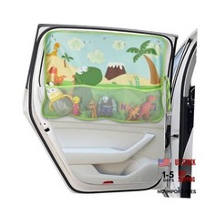 GLSOWEE Car Window Shade for Baby, Blackout Car Window Curtain, Green-Dinosaurs