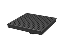 RELN 8" x 8" Square Matte Black Shower Drain w/ Square Pattern Drain