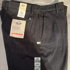 Dockers City Tech Straight Fit Trousers Black Mens 34x32 Smart 360 Tech Pants