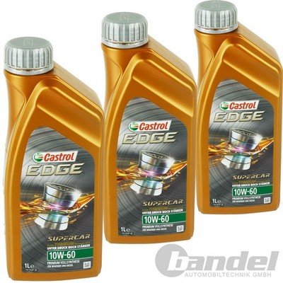 3x1L CASTROL EDGE SUPERCAR 10W-60 TITANIUM passend für BMW API SN ACEA A3 B3/4