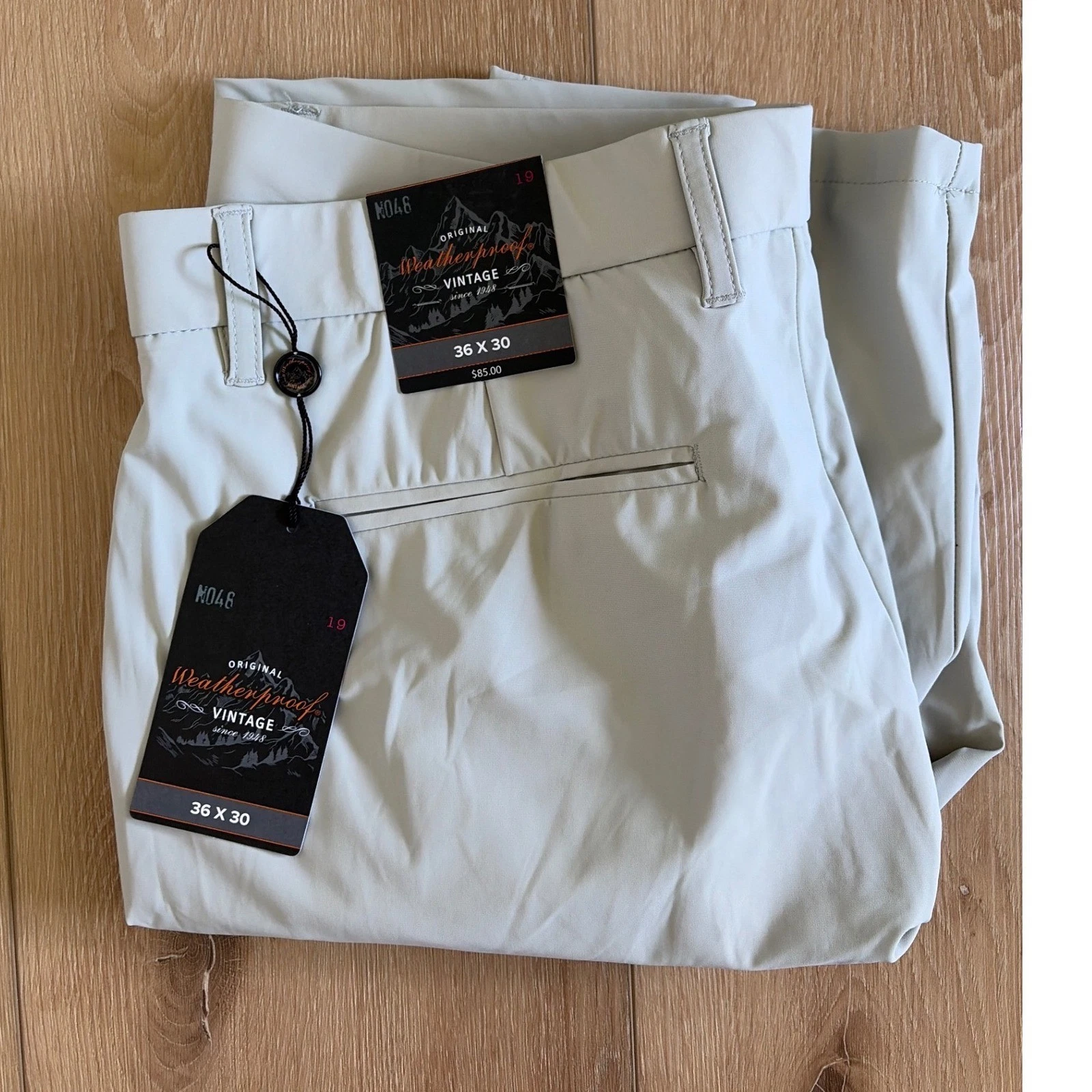 Weatherproof Vintage Mens Tech Pants Stone Gray golf 36x30 performance
