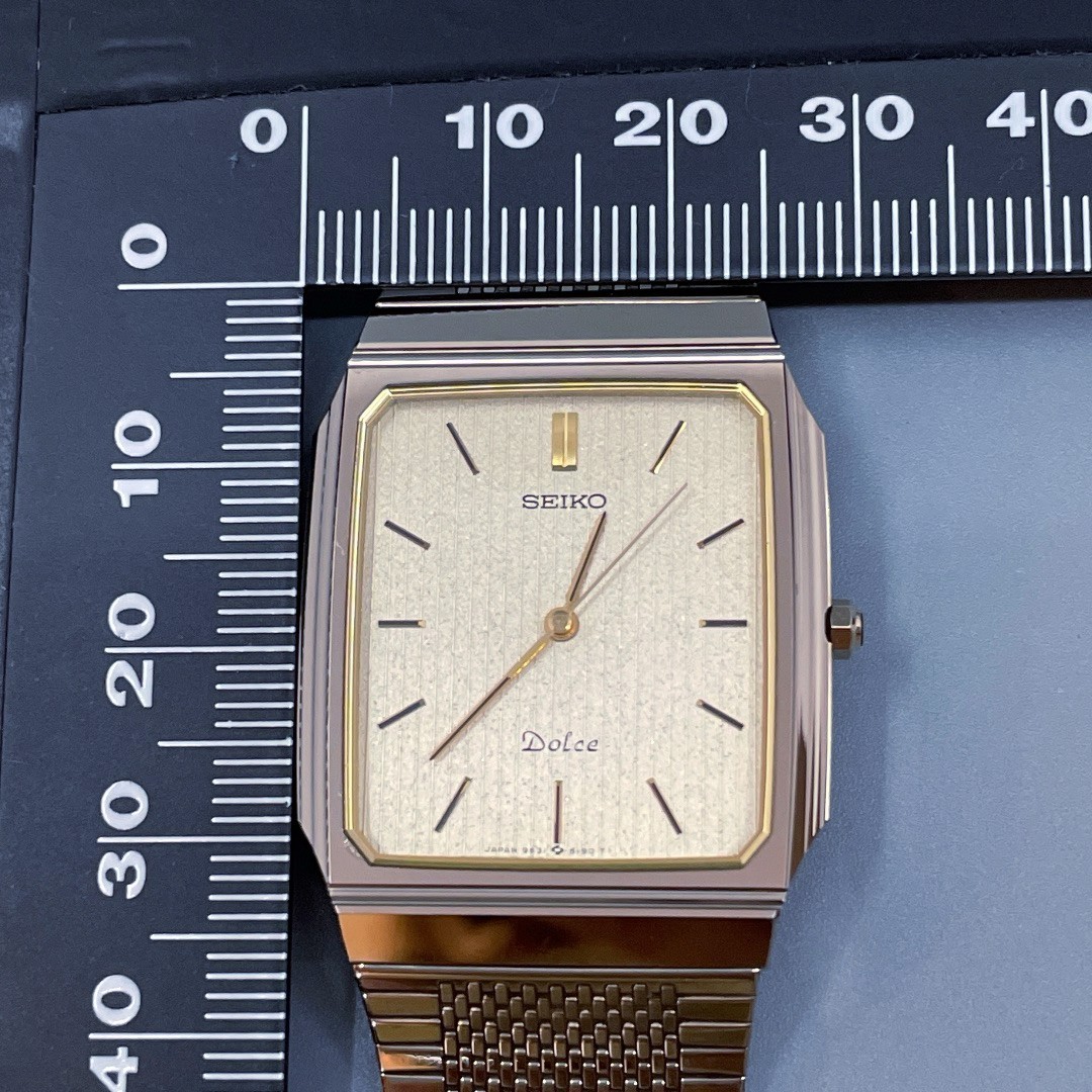Mint】 Seiko Dolce 9531-5160 Tungsten Gold Square Men's