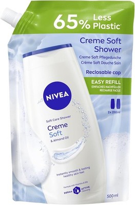 Nivea Creme Soft Pflegedusche Nachfüllbeutel 500ml Duschgel Mandelöl Vitamine
