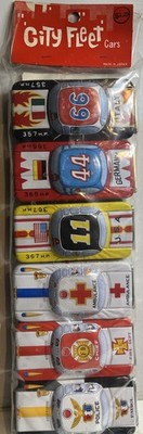 Old 1950 s Tin Toy 4.25  Cars City Fleet Japan Unopened Mint Tin Toy Lot Sealed