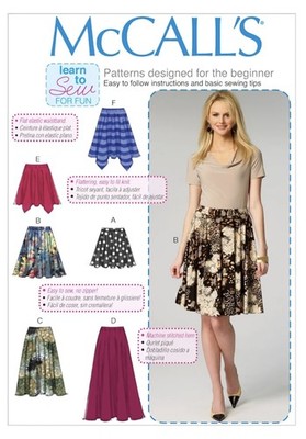 NEW McCall's Learn-To-Sew Pattern 6994 Xsm-Sml-Med Skirts 