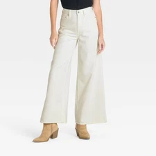Women's Highest-Rise Palazzo Wide Leg Jeans - Universal Thread White 6