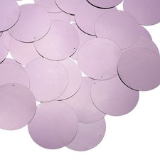 100 Pcs Flat Round Sequins, 40mm/1.6" Loose Paillettes, Purple Pink, Silver Tone
